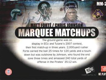 2008 Press Pass SE - Marquee Matchups #MM-2 Chris Johnson / Matt Forte Back