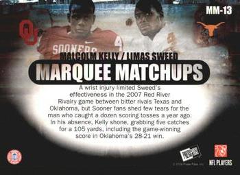 2008 Press Pass SE - Marquee Matchups #MM-13 Malcolm Kelly / Limas Sweed Back