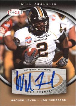 2008 SAGE - Autographs Bronze #A23 Will Franklin Front