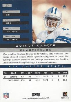 2002 Playoff Honors #23 Quincy Carter Back
