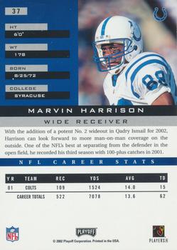 2002 Playoff Honors #37 Marvin Harrison Back