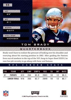 2002 Playoff Honors #55 Tom Brady Back