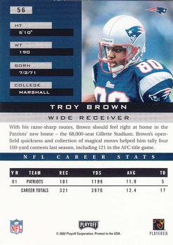 2002 Playoff Honors #56 Troy Brown Back