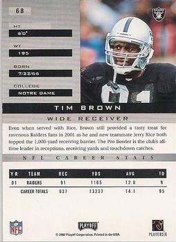 2002 Playoff Honors #68 Tim Brown Back