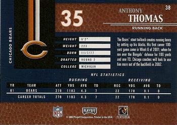 2002 Playoff Piece of the Game #38 Anthony Thomas Back