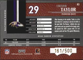 2002 Playoff Piece of the Game #83 Chester Taylor Back