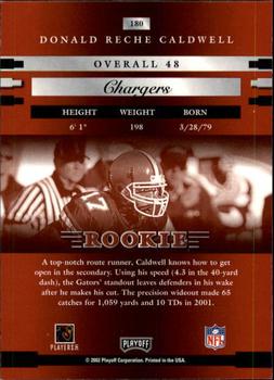 2002 Playoff Prestige #180 Reche Caldwell Back
