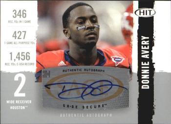 2008 SAGE HIT - Autographs Silver #A98 Donnie Avery Front