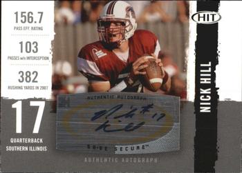 2008 SAGE HIT - Autographs Silver #A107 Nick Hill Front