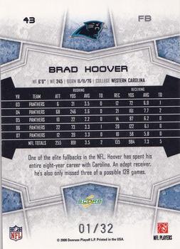 2008 Score - Artist's Proof #43 Brad Hoover Back