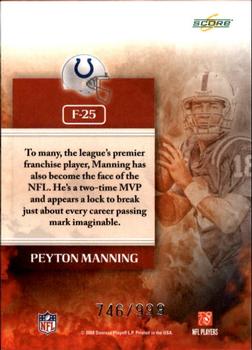 2008 Score - The Franchise Scorecard #F-25 Peyton Manning Back