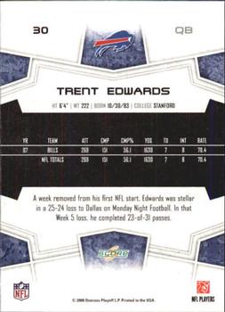 2008 Score - Glossy #30 Trent Edwards Back