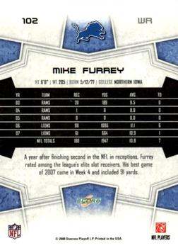 2008 Score - Glossy #102 Mike Furrey Back