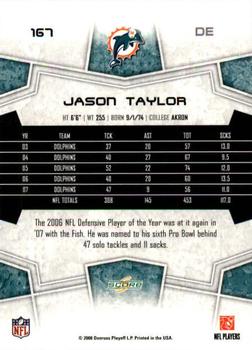 2008 Score - Glossy #167 Jason Taylor Back