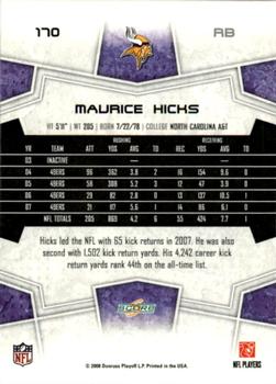 2008 Score - Glossy #170 Maurice Hicks Back