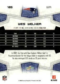2008 Score - Glossy #185 Wes Welker Back