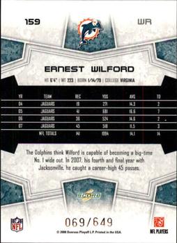 2008 Score - Scorecard #159 Ernest Wilford Back