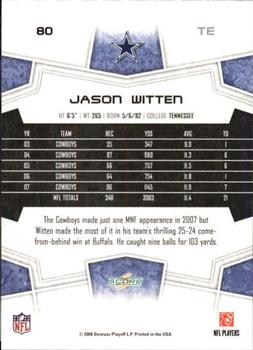 2008 Score - Super Bowl XLIII #80 Jason Witten Back