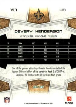2008 Score - Super Bowl XLIII #197 Devery Henderson Back