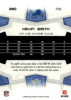 2008 Score - Super Bowl XLIII #380 Kevin Smith Back