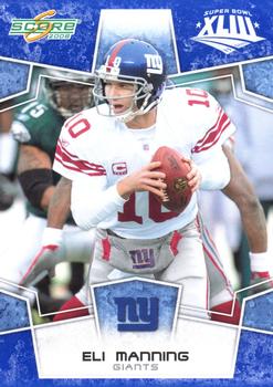 2008 Score - Super Bowl XLIII Blue #204 Eli Manning Front