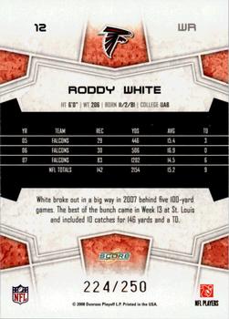 2008 Score - Super Bowl XLIII Light Blue Glossy #12 Roddy White Back