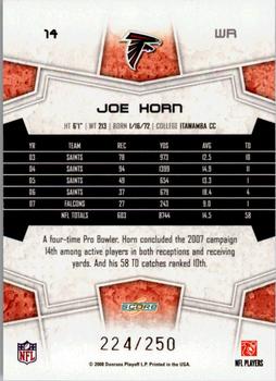 2008 Score - Super Bowl XLIII Light Blue Glossy #14 Joe Horn Back