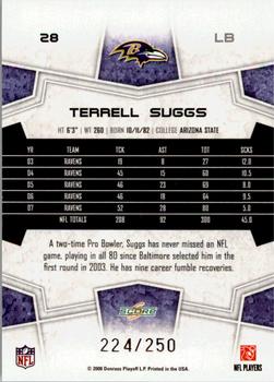 2008 Score - Super Bowl XLIII Light Blue Glossy #28 Terrell Suggs Back