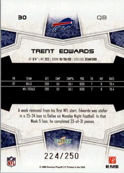 2008 Score - Super Bowl XLIII Light Blue Glossy #30 Trent Edwards Back