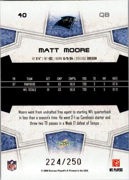 2008 Score - Super Bowl XLIII Light Blue Glossy #40 Matt Moore Back