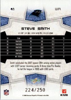 2008 Score - Super Bowl XLIII Light Blue Glossy #41 Steve Smith Back