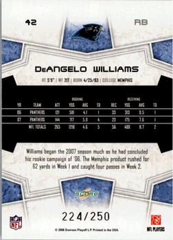2008 Score - Super Bowl XLIII Light Blue Glossy #42 DeAngelo Williams Back