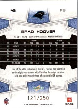 2008 Score - Super Bowl XLIII Light Blue Glossy #43 Brad Hoover Back