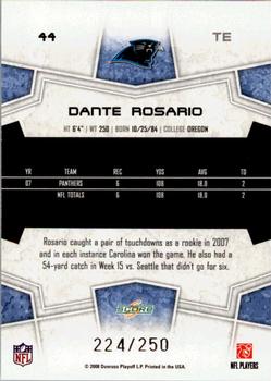 2008 Score - Super Bowl XLIII Light Blue Glossy #44 Dante Rosario Back