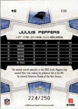 2008 Score - Super Bowl XLIII Light Blue Glossy #45 Julius Peppers Back