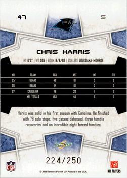 2008 Score - Super Bowl XLIII Light Blue Glossy #47 Chris Harris Back