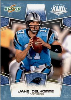 2008 Score - Super Bowl XLIII Light Blue Glossy #49 Jake Delhomme Front