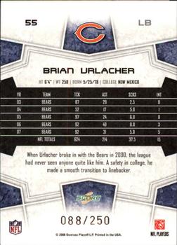 2008 Score - Super Bowl XLIII Light Blue Glossy #55 Brian Urlacher Back