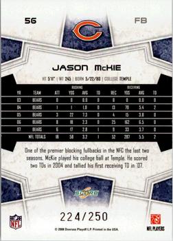 2008 Score - Super Bowl XLIII Light Blue Glossy #56 Jason McKie Back