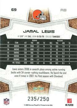 2008 Score - Super Bowl XLIII Light Blue Glossy #69 Jamal Lewis Back