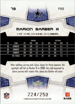2008 Score - Super Bowl XLIII Light Blue Glossy #79 Marion Barber Back