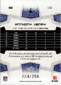 2008 Score - Super Bowl XLIII Light Blue Glossy #82 Anthony Henry Back