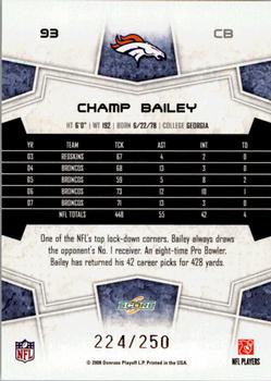 2008 Score - Super Bowl XLIII Light Blue Glossy #93 Champ Bailey Back