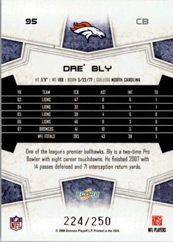 2008 Score - Super Bowl XLIII Light Blue Glossy #95 Dre' Bly Back
