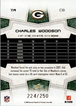 2008 Score - Super Bowl XLIII Light Blue Glossy #114 Charles Woodson Back