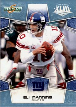 2008 Score - Super Bowl XLIII Light Blue Glossy #204 Eli Manning Front