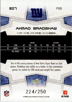 2008 Score - Super Bowl XLIII Light Blue Glossy #207 Ahmad Bradshaw Back