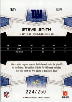 2008 Score - Super Bowl XLIII Light Blue Glossy #211 Steve Smith Back