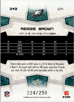 2008 Score - Super Bowl XLIII Light Blue Glossy #243 Reggie Brown Back