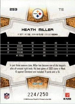 2008 Score - Super Bowl XLIII Light Blue Glossy #253 Heath Miller Back